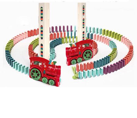 Kids Games Domino Train Toys: 180PCS Automatic Dominoes Stacking