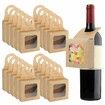 25pcs Kraft Paper Wine Bottle Box with Window,Foldable Wine Candy Boxes for Christmas New Year Wedding Parties Favor Wine Accessory Sets