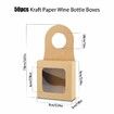 25pcs Kraft Paper Wine Bottle Box with Window,Foldable Wine Candy Boxes for Christmas New Year Wedding Parties Favor Wine Accessory Sets