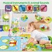 3 in 1 Musical Piano & Drum Mat with 2 Sticks Early Educational Learning Toys for Kids Ages 3+ Animal Touch Play Blanket