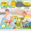 3 in 1 Musical Piano & Drum Mat with 2 Sticks Early Educational Learning Toys for Kids Ages 3+ Animal Touch Play Blanket