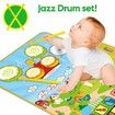 3 in 1 Musical Piano & Drum Mat with 2 Sticks Early Educational Learning Toys for Kids Ages 3+ Animal Touch Play Blanket