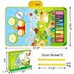 3 in 1 Musical Piano & Drum Mat with 2 Sticks Early Educational Learning Toys for Kids Ages 3+ Animal Touch Play Blanket