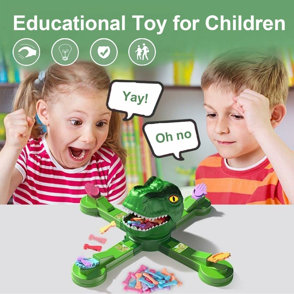 Dinosaur Toys Family Game Dinosaur Board Games for Kids 2-4 Players Puzzle Game Educational Toys Birthday Toy for Ages 3+