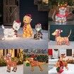 Light-Up Christmas Garden Decor, Acrylic Goat Garden Stake with Lights Yard Decor Garden Statue, Realistic Garden Sculpture for Pathway Backyard Lawn Landscape