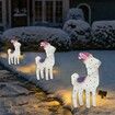 Light-Up Christmas Garden Decor, Acrylic Goat Garden Stake with Lights Yard Decor Garden Statue, Realistic Garden Sculpture for Pathway Backyard Lawn Landscape