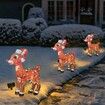 Light-Up Christmas Garden Decor, Acrylic Sika Deer Garden Stake with Lights Yard Decor Garden Statue, Realistic Garden Sculpture for Pathway Backyard Lawn Landscape