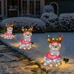 Light-Up Christmas Garden Decor, Acrylic Reindeer Garden Stake with Lights Yard Decor Garden Statue, Realistic Garden Sculpture for Pathway Backyard Lawn Landscape