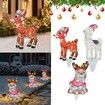 Light-Up Christmas Garden Decor, Acrylic Reindeer Garden Stake with Lights Yard Decor Garden Statue, Realistic Garden Sculpture for Pathway Backyard Lawn Landscape