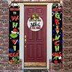 Christmas Grinch Door Sign Christmas Wreath Sign Decor Merry Christmas Wall Decor Wooden Door Hangers Wreath