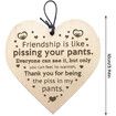 Garland with Lights Decorations Friendship Pissing Pants Funny Wooden Plaque Christmas Snowman Treats Holder