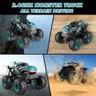 Stunt Car Remote Control Monster Trucks Dinosaur 360 Degree Spin Walk Upright Drift Light Music 2.4Ghz Offroad High Speed Toy Vehicle Playtime Gift Ages 8+ Blue