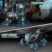 Stunt Car Remote Control Monster Trucks Dinosaur 360 Degree Spin Walk Upright Drift Light Music 2.4Ghz Offroad High Speed Toy Vehicle Playtime Gift Ages 8+ Blue