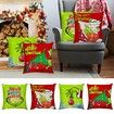 Christmas Pillow Covers Set of 4 18x18 Inch Green Christmas Decorations Gifts for Winter Holiday Farmhouse Indoor Decor