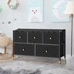 Chest of 5 Drawers Cabinet Dresser TV Unit Wardrobe Storage Entertainment Table Stand Organizer Bedroom Lowboy Closet Organiser Furniture Black