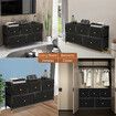 Chest of 5 Drawers Cabinet Dresser TV Unit Wardrobe Storage Entertainment Table Stand Organizer Bedroom Lowboy Closet Organiser Furniture Black