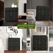 Chest of 8 Drawers Dresser Tallboy Cabinet TV Table Unit Wardrobe Storage Entertainment Stand Bedroom Organiser Closet Organizer Furniture Black