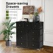 Chest of 9 Drawers Tallboy Cabinet Dresser TV Wardrobe Table Unit Entertainment Storage Stand Organiser Bedroom Closet Organizer Furniture Black