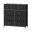 Chest of 9 Drawers Tallboy Cabinet Dresser TV Wardrobe Table Unit Entertainment Storage Stand Organiser Bedroom Closet Organizer Furniture Black