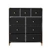 Chest of 9 Drawers Tallboy Cabinet Dresser TV Wardrobe Table Unit Entertainment Storage Stand Organiser Bedroom Closet Organizer Furniture Black