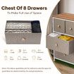 Chest of 8 Drawers Tallboy Cabinet Dresser TV Storage Unit Wardrobe Table Entertainment Stand Closet Organizer Bedroom Organiser Furniture Oak