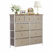 Chest of 9 Drawers Dresser Tallboy Storage Unit Cabinet TV Entertainment Wardrobe Stand Table Closet Organizer Bedroom Organiser Furniture Oak