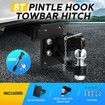 8T Pintle Hook Hitch Tow Ball Mount Adjustable Trailer Towing Receiver Drop Down Truck Car Accessory Heavy Duty
