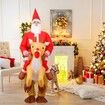 Inflatable Christmas Santa Claus Elk Costume, Blow Up Christmas Santa Claus Reindeer Rider Cosplay Suit for Youth, Adult(Suitable for Height 150-190 CM)