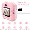 Kids Camera Instant Print Toddler Digital Camera 1080P HD  Instant Print Photo with 2 Rolls Photo Paper 32GB Card