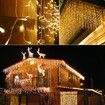 10m Solar Power Shower Rain PVC Lights Christmas Lights Outdoor Raindrop Lights 300LED Xmas Tree Holiday Decoration Warm White Color