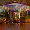 10m Solar Power Shower Rain PVC Lights Christmas Lights Icicle Outdoor Raindrop Lights 300LED Xmas Tree Holiday Decoration Multi Color