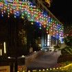 10m Solar Power Shower Rain PVC Lights Christmas Lights Icicle Outdoor Raindrop Lights 300LED Xmas Tree Holiday Decoration Multi Color