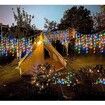 10m Solar Power Shower Rain PVC Lights Christmas Lights Icicle Outdoor Raindrop Lights 300LED Xmas Tree Holiday Decoration Multi Color