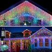 10m Solar Power Shower Rain PVC Lights Christmas Lights Icicle Outdoor Raindrop Lights 300LED Xmas Tree Holiday Decoration Multi Color