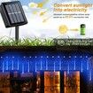 Solar Power Shower Rain PVC Lights Christmas Lights Icicle Snow Falling Christmas Lights Outdoor Raindrop Lights, 50cm 10tube  Holiday Decoration Blue