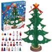 Christmas 24 Days Countdown Advent Calendar with 28 Ornaments Decoration,Christmas Toys,Countdown calendar,Christmas countdown,12In Wooden Tabletop Christmas Tree with Santa,Snowman Miniature Ornaments