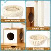 2 In 1 Cat Tree Litter Box Enclosure Scratching Post Tower Kitty Play House Pet Furniture Bed Condo Hammock Entrance Cabin Toilet Washroom