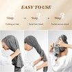 Large Microfiber Hair Towel Wrap for Women,Anti Frizz Hair Drying Towel with Elastic Strap,Fast Drying Turbans for Wet Hair,Long,Thick,Curly Hair,Super Soft Hair Wrap Dark Gray