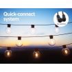 Jingle Jollys 50m Solar Festoon Lights Outdoor LED String Light Wedding Party