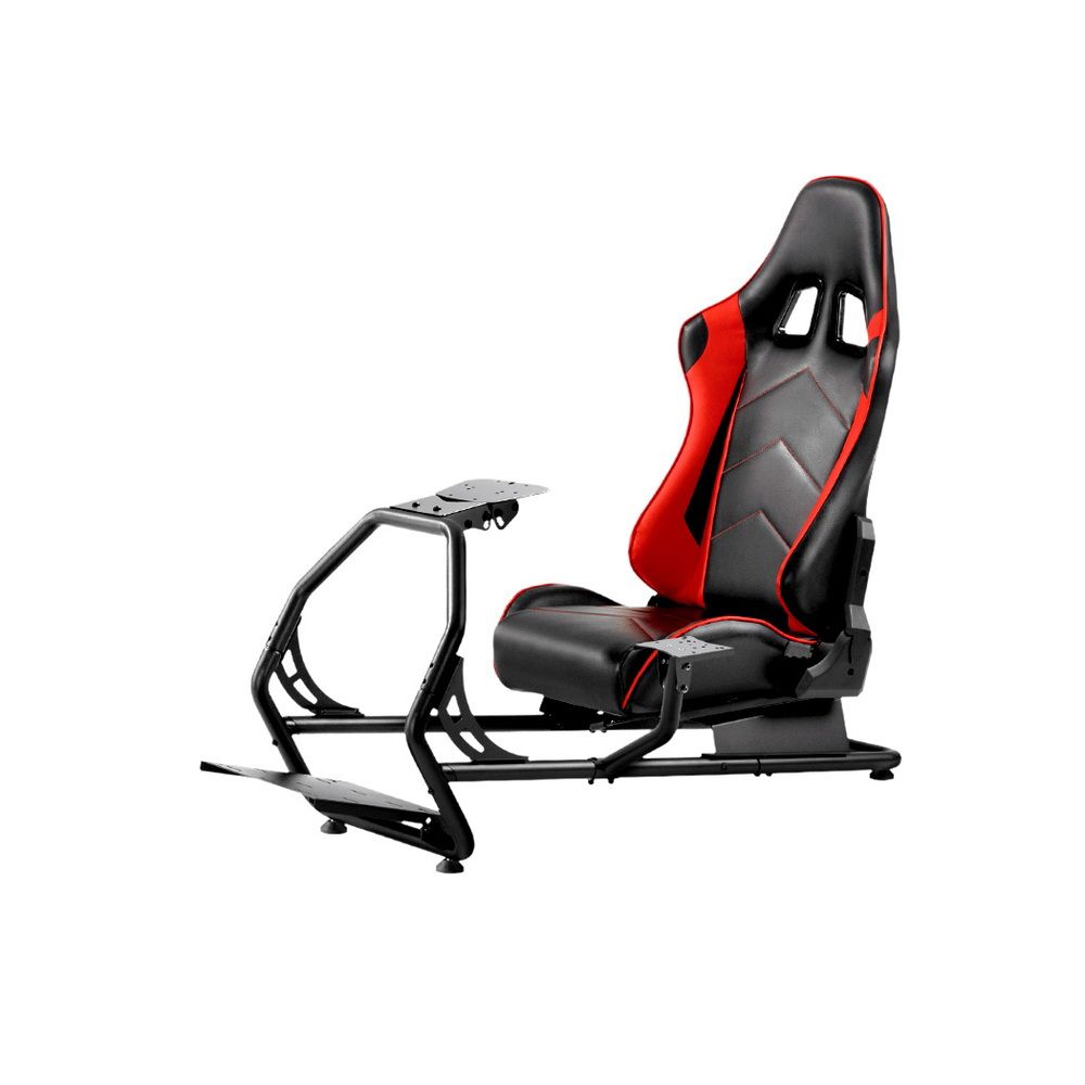 Artiss Racing Simulator Cockpit Steering Wheel Adjustable Gaming Chair PVC Seat