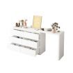 6 Chest of Drawers Dresser Makeup Vanity Table Tallboy Storage Cabinet Beauty Work Station Bedside Adjustable Bedroom Furniture White