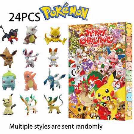 Advent Calendar 2023, 24 Pack/Box Pokemon Toys 24 Days Countdown Christmas Gifts for Kids And Christmas Hoilday Season