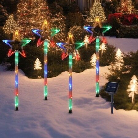 Solar powered deals star string lights