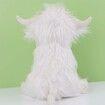 25cm Highland Cow Stuffed Animal Realistic Cow Plush Cattle Simulation Highland Cuddly Plushie Doll Farm Home Decor(White)