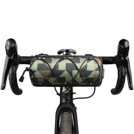 Bike Handlebar Bag Bicycle Front Bag Frame Storage Roll Bag Mountain Road Bikes Commuter Shoulder Bag (Camouflage Green)