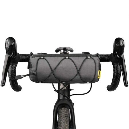 Bike Handlebar Bag Bicycle Front Bag Frame Storage Roll Bag Mountain Road Bikes Commuter Shoulder Bag (Grey)