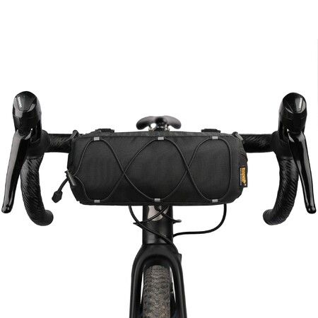 Bike Handlebar Bag Bicycle Front Bag Frame Storage Roll Bag Mountain Road Bikes Commuter Shoulder Bag (Black)