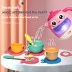 48 PCS Tea Set Girls, Toddler Tea Set Teapot with Music Light, Dessert, Kids Play Food, Tea Party Toys Birthday Gift for Toddlers Girls Boys Age 3-6