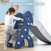 3 In 1 Slide Climber Set Basketball Hoop Stairs Steps Indoor Outdoor Playset Playground Kids Toddler Toys Blue