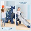 3 In 1 Slide Climber Set Basketball Hoop Stairs Steps Indoor Outdoor Playset Playground Kids Toddler Toys Blue